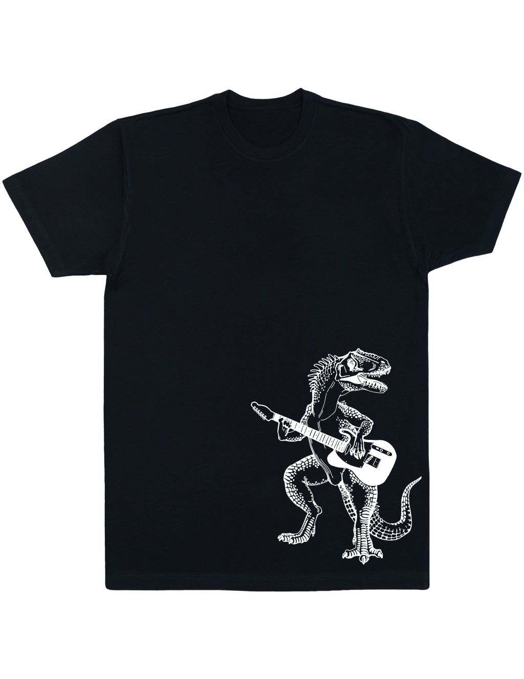 SEEMBO Dinosaur Playing Guitar Men's Cotton T-Shirt Side Print