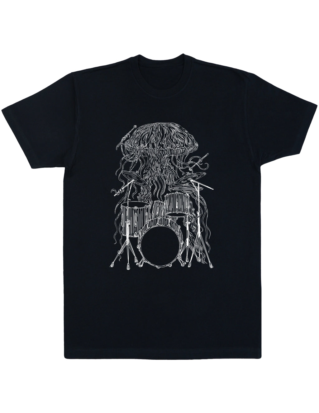 SEEMBO Jellyfish Playing Drums Men's Cotton T-Shirt