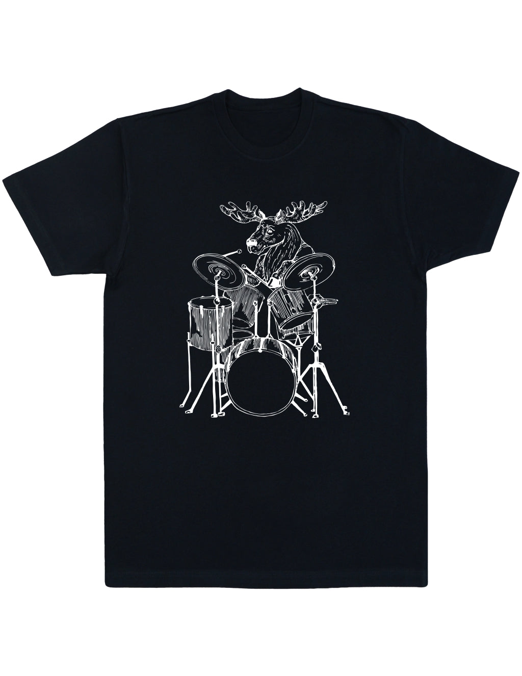 SEEMBO Moose Playing Drums Men's Cotton T-Shirt