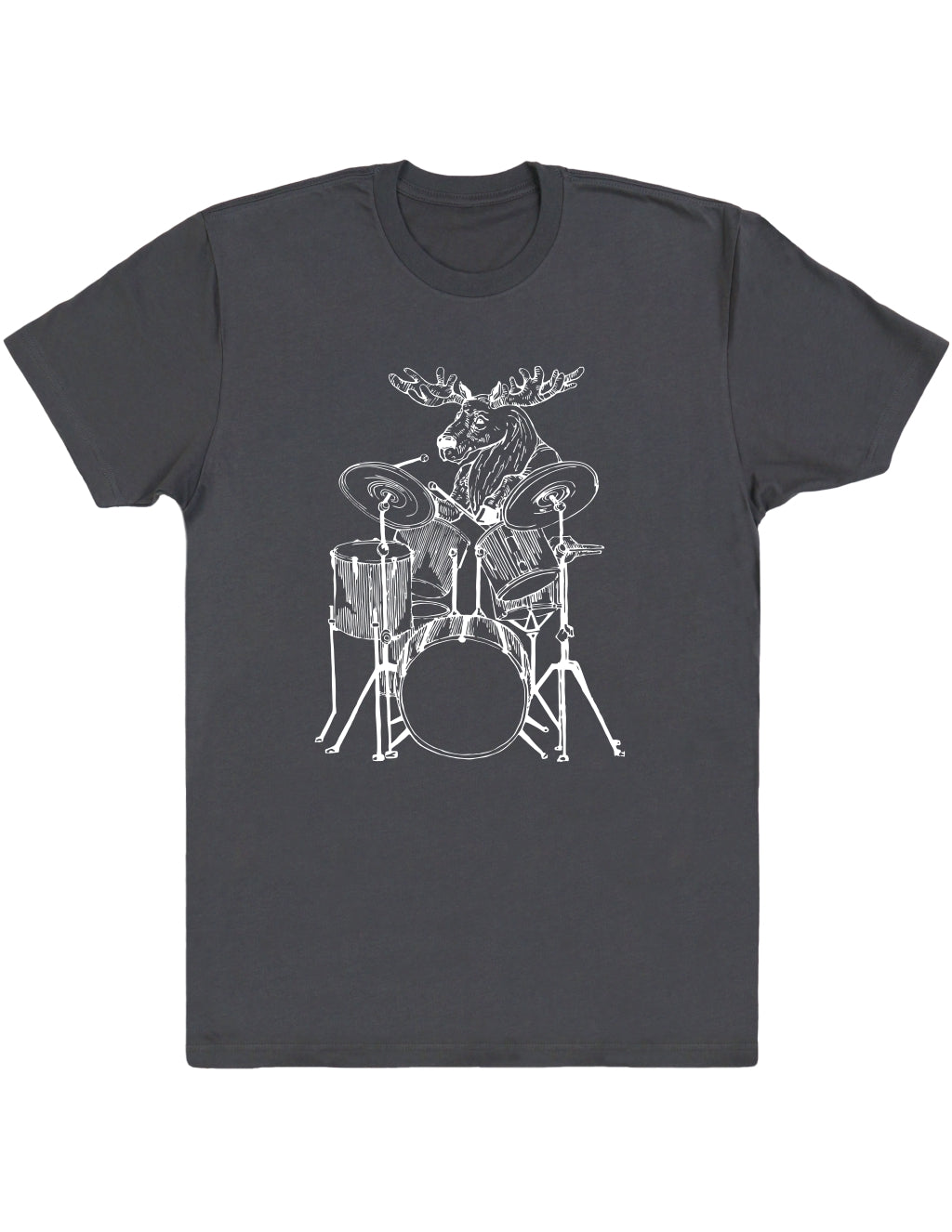 SEEMBO Moose Playing Drums Men's Cotton T-Shirt