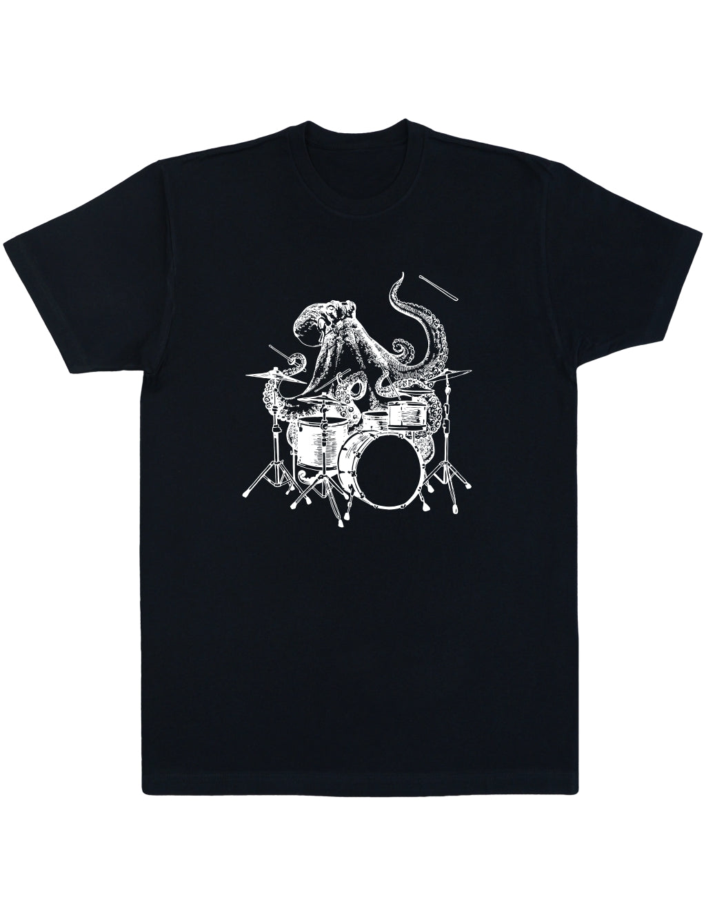 octopus playing drums shirt seembo men unisex black color
