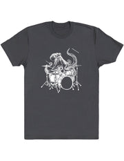 octopus playing drums shirt seembo men unisex asphalt color